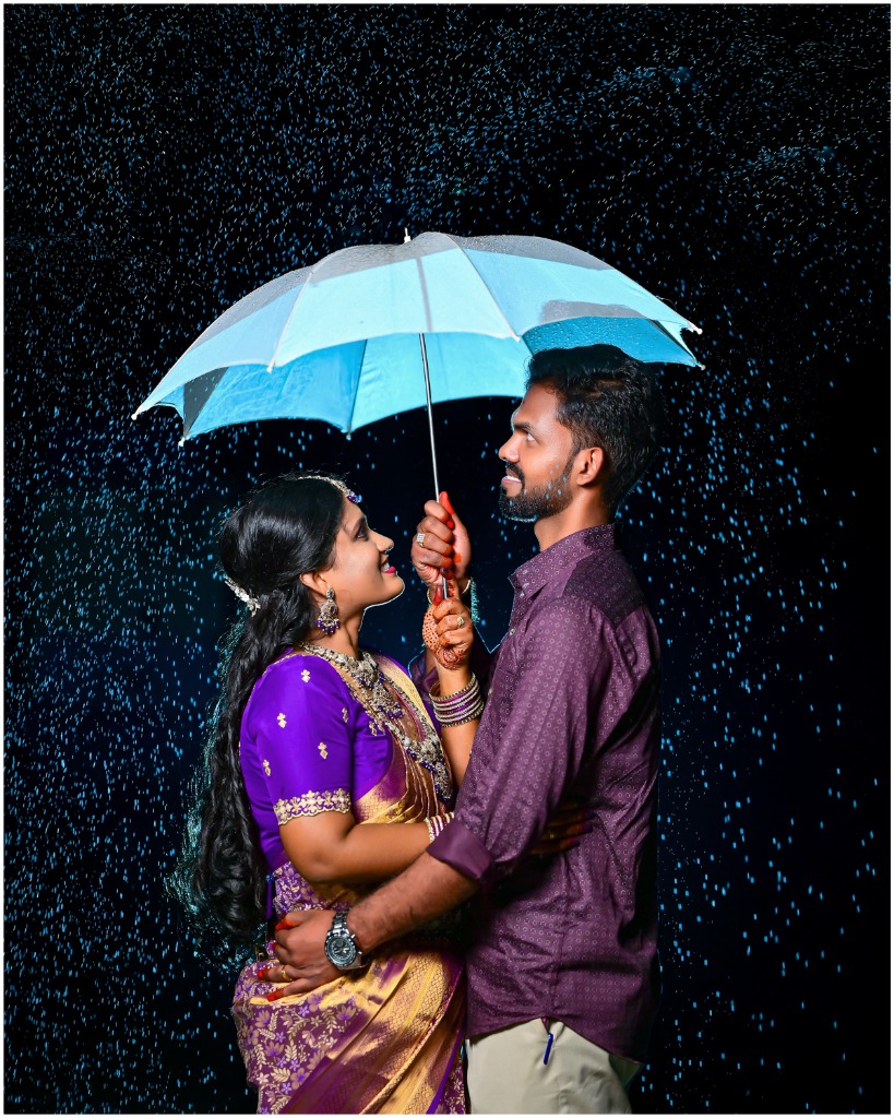 Chandru Capture Photography - Rain Umbrella Couple Portrait